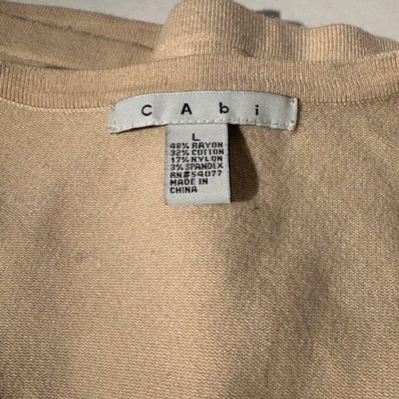 CAbi Cream Long Sleeve Sweater Size L - Picture 3 of 5